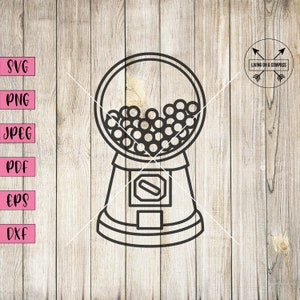 Gumball machine, gum ball machine, candy svg, candy clipart, vintage gumball dispenser, bubble gum machine, retro gumball machine, cricut