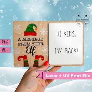 Elf auf dem Regalbrett, UV-Druck bereit, Laser-Schnitt-Datei, Weihnachtslaser-Projekt, UV-Druckerdatei, Elf-Brett, Feiertags-Svg, Laser-bereit-Svg
