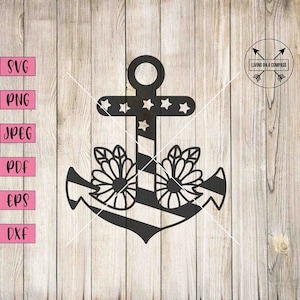 Anchor svg, anchor png, nautical svg, nautical clipart, nautical clip art, sailor svg, nautical print, ocean svg, navy decal, american flag