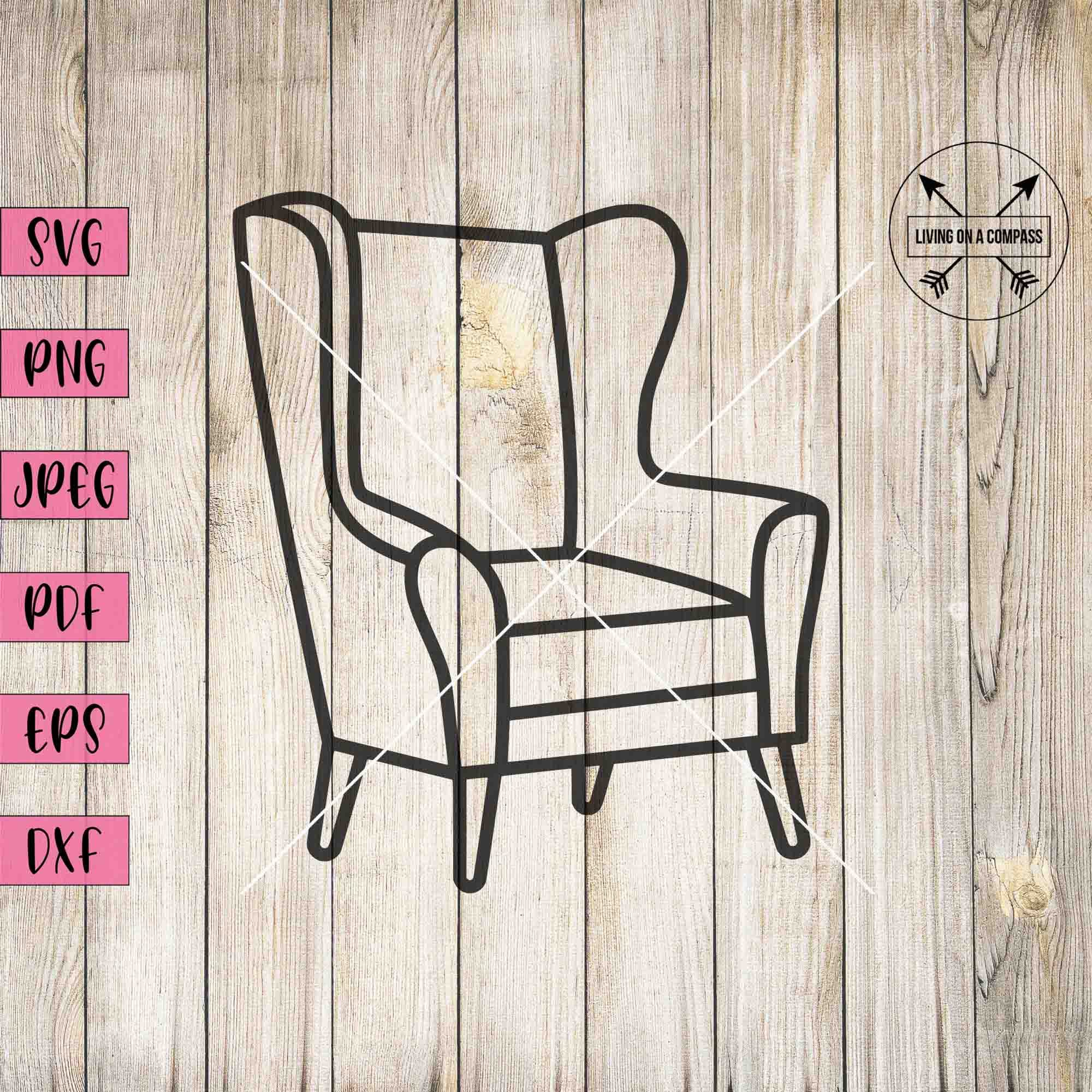 Simple Chair Svg Chair Svg, Lounge Chair, Sofa Svg, Chair Clipart, Chair Vector ...