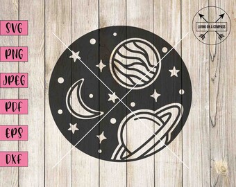 Space svg, outer space party decor, outer space nursery, outer space artwork, outer space party, planet svg, planets svg, planets print, svg