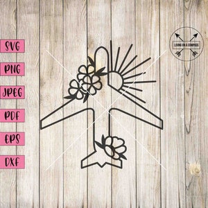 Flugzeug svg, Reise Clipart, Reise Wand Kunst, Reise Aufkleber, Reise Drucke, Flugzeug svg, Flugzeug Dekor, Reise svg, Flugzeug svg, png, dxf