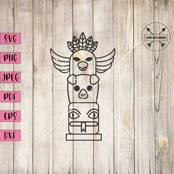 Totem pole svg, native american clip art, native american svg, native american stickers, tribal svg, tribal decal, native american clipart