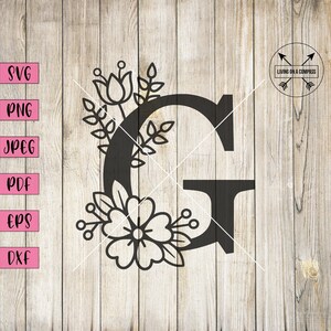Letra floral g svg, letra svg, clipart del alfabeto floral, patrón de punto de cruz del alfabeto, alfabeto floral svg, alfabeto png, fuentes del alfabeto