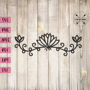 Flower border svg, floral border svg, leaf border svg, spring svg, floral monogram frame, floral border clipart, lotus flower wall decor