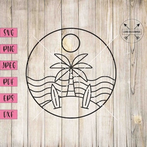 Surfplank svg, strand svg, strandborden, strand clipart, surfboard clipart, surf svg, surf clip art, ocean svg, ocean clip art, palm tree svg