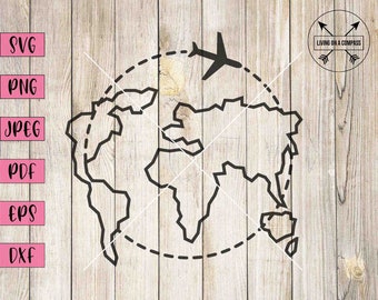 Globus svg, Weltreisender svg, Flugzeug Aufkleber, Globus Clipart, Globus ClipArt, Globus Vektor, Urlaub Aufkleber, Urlaub svg, Reise Clipart