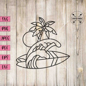 Surfboard svg, beach svg, beach signs, waves clip art, surfboard clipart, surf svg, surf clip art, ocean svg, ocean clip art, palm tree svg