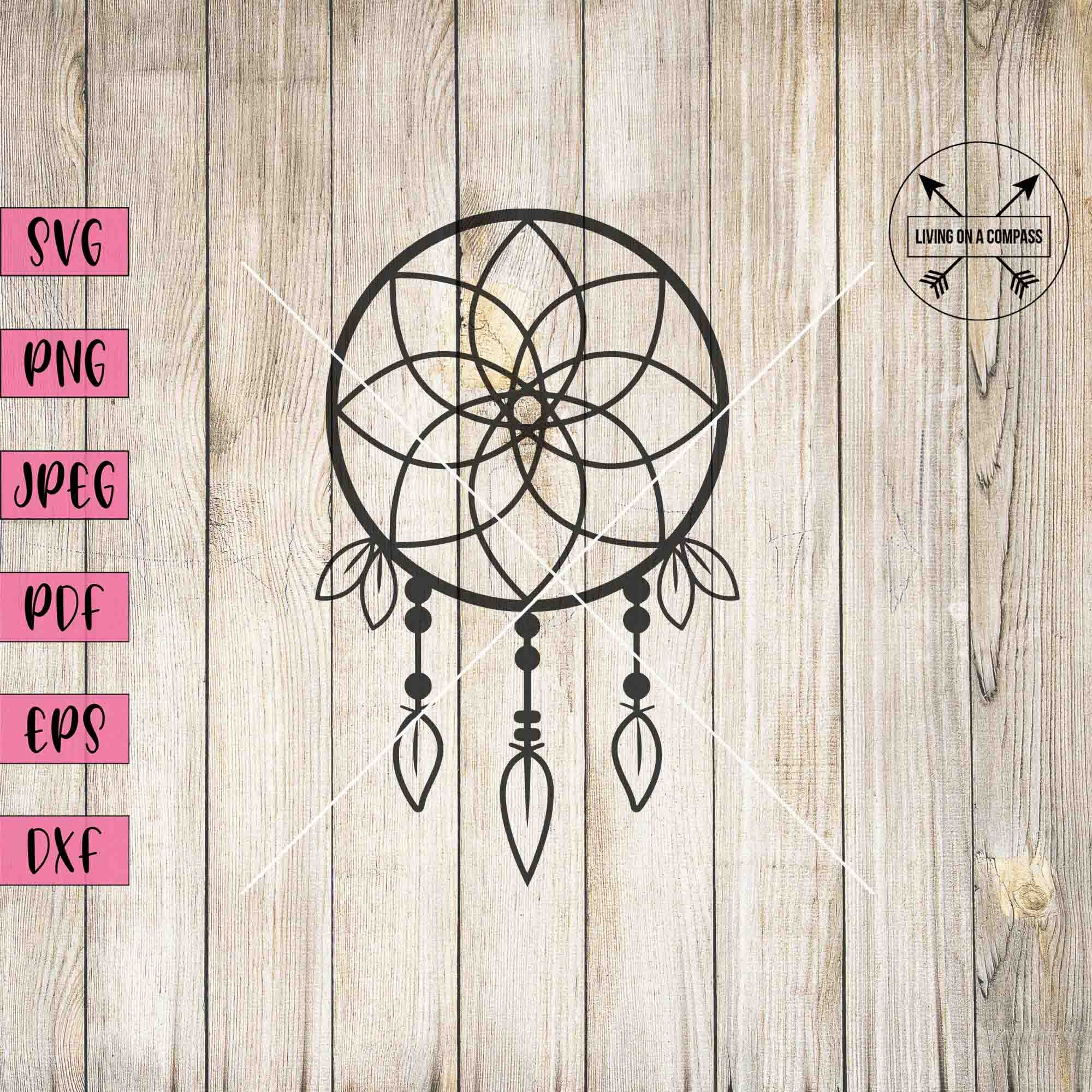 Atrapasueños svg, imágenes prediseñadas de atrapasueños, boho svg, boho ...