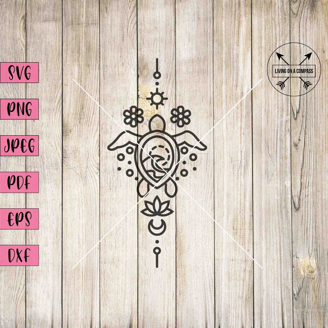 Tribal Sea Turtle Svg, Turtle Clipart, Turtle Print, Sea Turtle