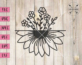 Flower svg, flowers svg, flower png, floral svg, floral clipart, flower clipart, daisy svg, sunflowers svg, sunflower clipart, cricut, dxf