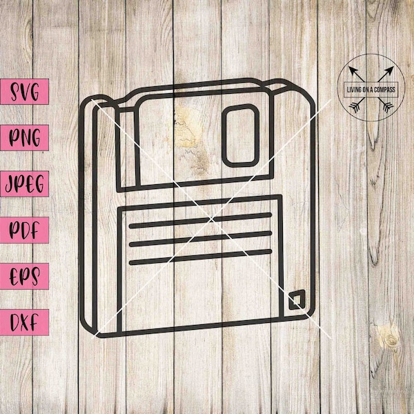 Floppy disk svg, diskette, computer svg, old school technology, retro png, floppy disk cut file, floppy disk vector, vintage svg, 90s svg