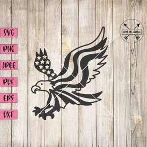 American eagle svg, fourth of july, july the 4th, independence day decorations, american flag, eagle png, eagle clipart, patriotic svg, dxf
