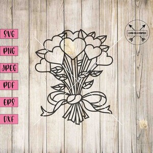 Bouquet svg, heart bouquet, flower bouquet clip art, happy valentines day clipart, happy valentines day svg, hearts svg, hearts clipart, png