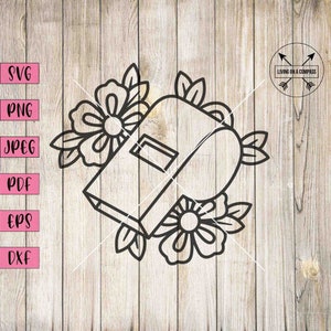 May include: Black and white line art illustration of a whistle with floral accents. The whistle is surrounded by stylized flowers and leaves.