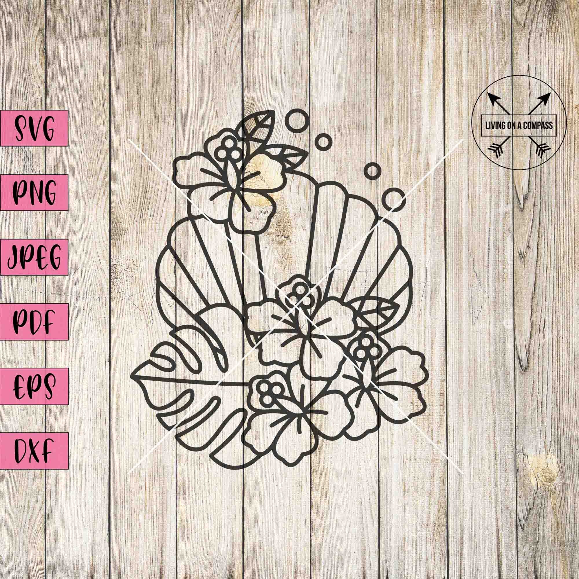 Clam Svg Oyster Png Seashell Clipart Tropical Flower Clip - Etsy