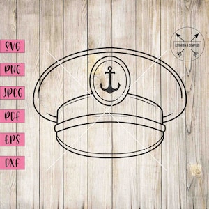 Captain hat svg, sailor svg, sailor clipart, nautical png, nautical decal, boat svg, boat decal, boat clipart, sailboat print, ocean clipart