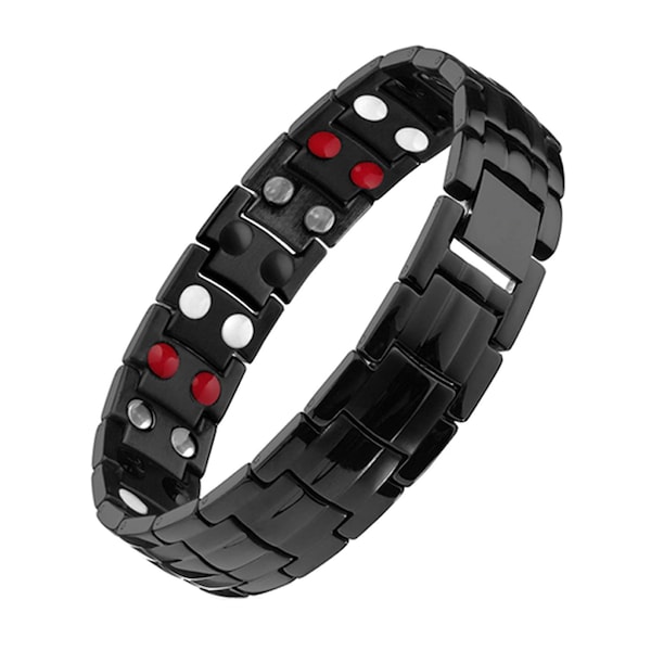 BLACK Magnetic Energy Balance Therapy Stress anxiety arthritis pain relief healing Bracelet For Men And Women - Great as Gifts