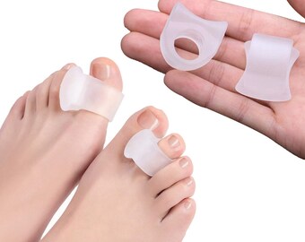 4-Pack: Silicone Gel Toe Separators And Bunion Correctors For Big Toe Alignment Overlapping Toes