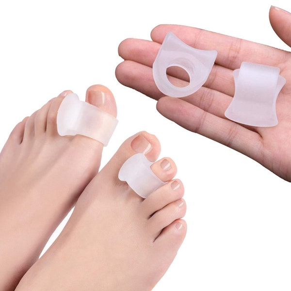 4-Pack: Silicone Gel Toe Separators And Bunion Correctors For Big Toe Alignment Overlapping Toes