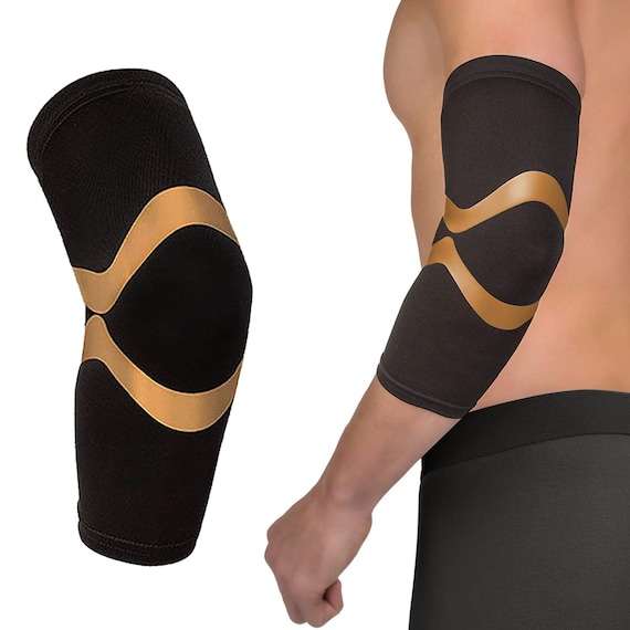 1-pair: Copper Compression Pain Relief Support and Recovery Elbow Sleeve  Support Stiff Sore Muscles Joints Tendonitis Arm Doctors Nurses 