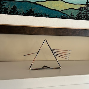 Dark Side of the Moon - Pink Floyd inspired Prism metal desk sculpture