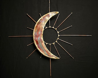 Copper Moon & Sun Wall Sculpture