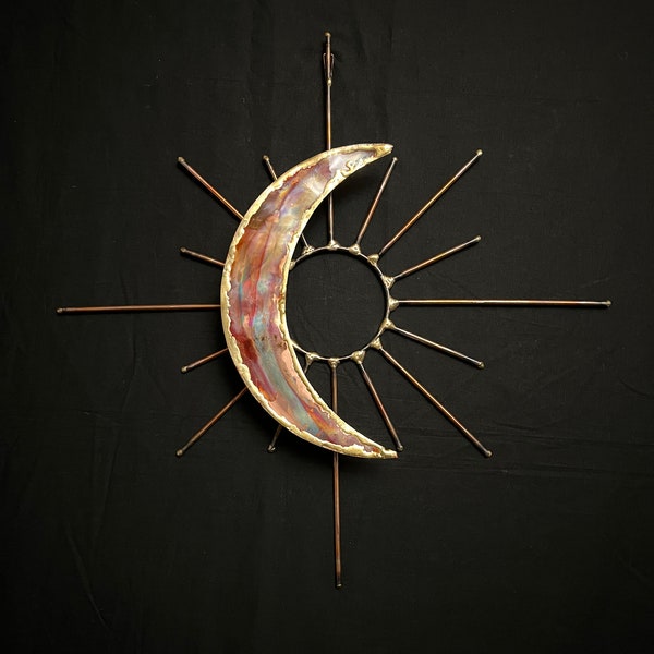 Copper Moon & Sun Wall Sculpture
