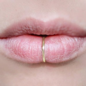 Extra Thick Lip Cuff NO PIERCING, 16 gauge, fake lip ring, fake piercing, Nickel free, hypo allergenic, lip hugger, Labret minimalist