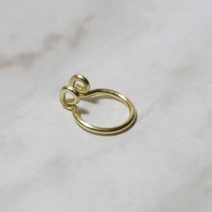 Thick Peekaboo Fake Septum Ring SMALL HOOP 18 gauge GOLD fake nose ring tiny, plain, simple septum cuff, minimalist image 2