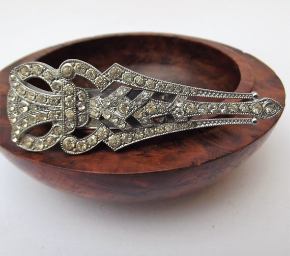 1930s Art deco impressive dress clip, long large … - image 4