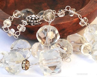 1930s Crystal Repurposed Necklace Art Deco Antique Jewellery