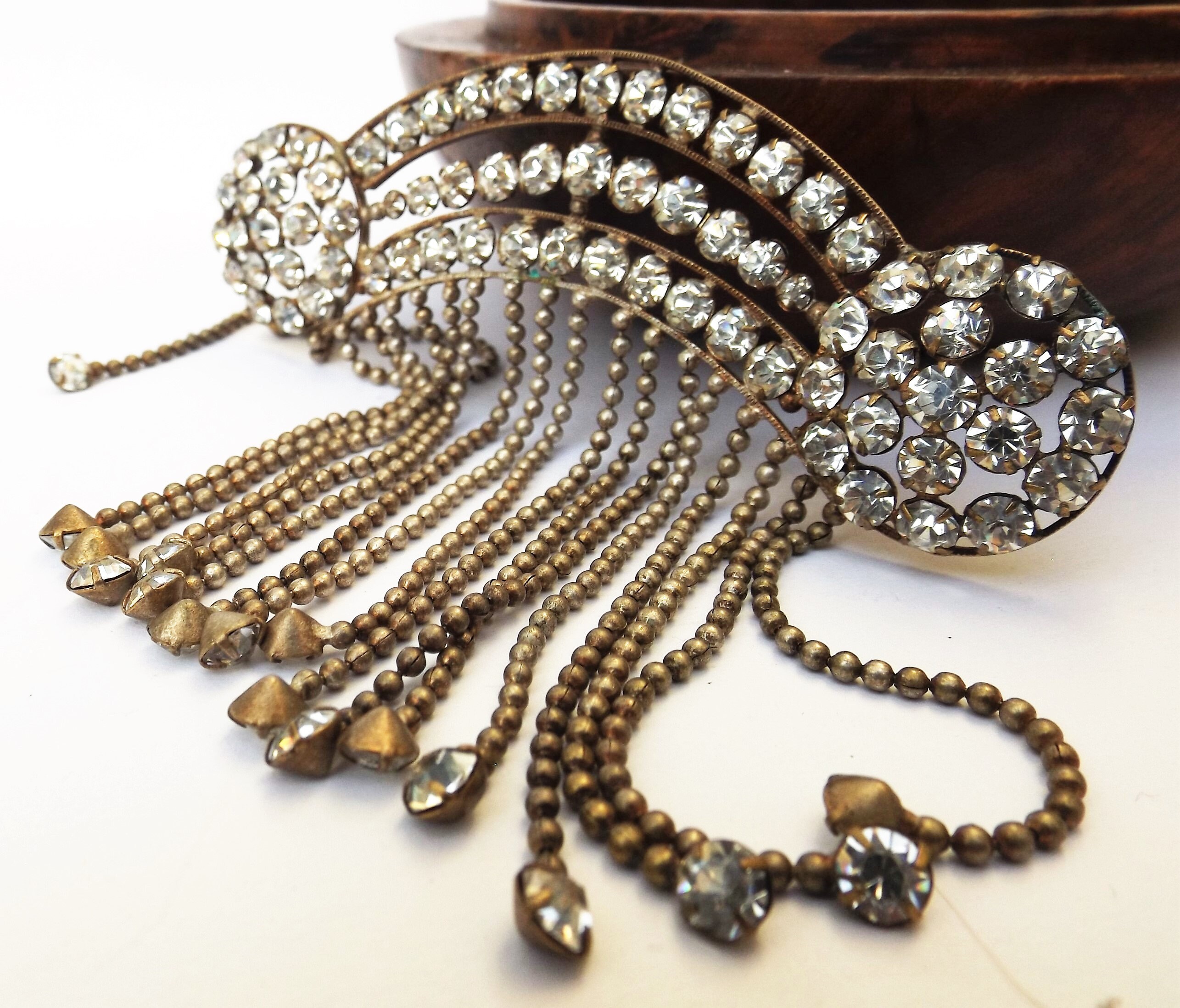 1920s Art Deco Accessory for Costume Clear Rhinestone Costume Etsy