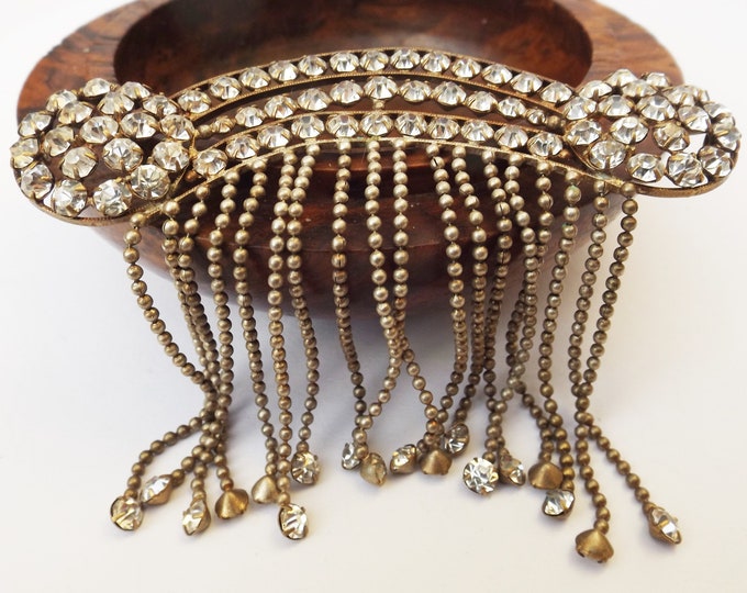 1920s Art Deco Accessory for Costume, Clear Rhinestone Costume