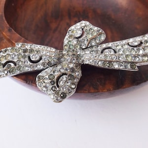 1920s Art deco restored stylised paste bow brooch, bow paste brooch, paste Art deco brooch, bow Art deco, for a gift, for a collector