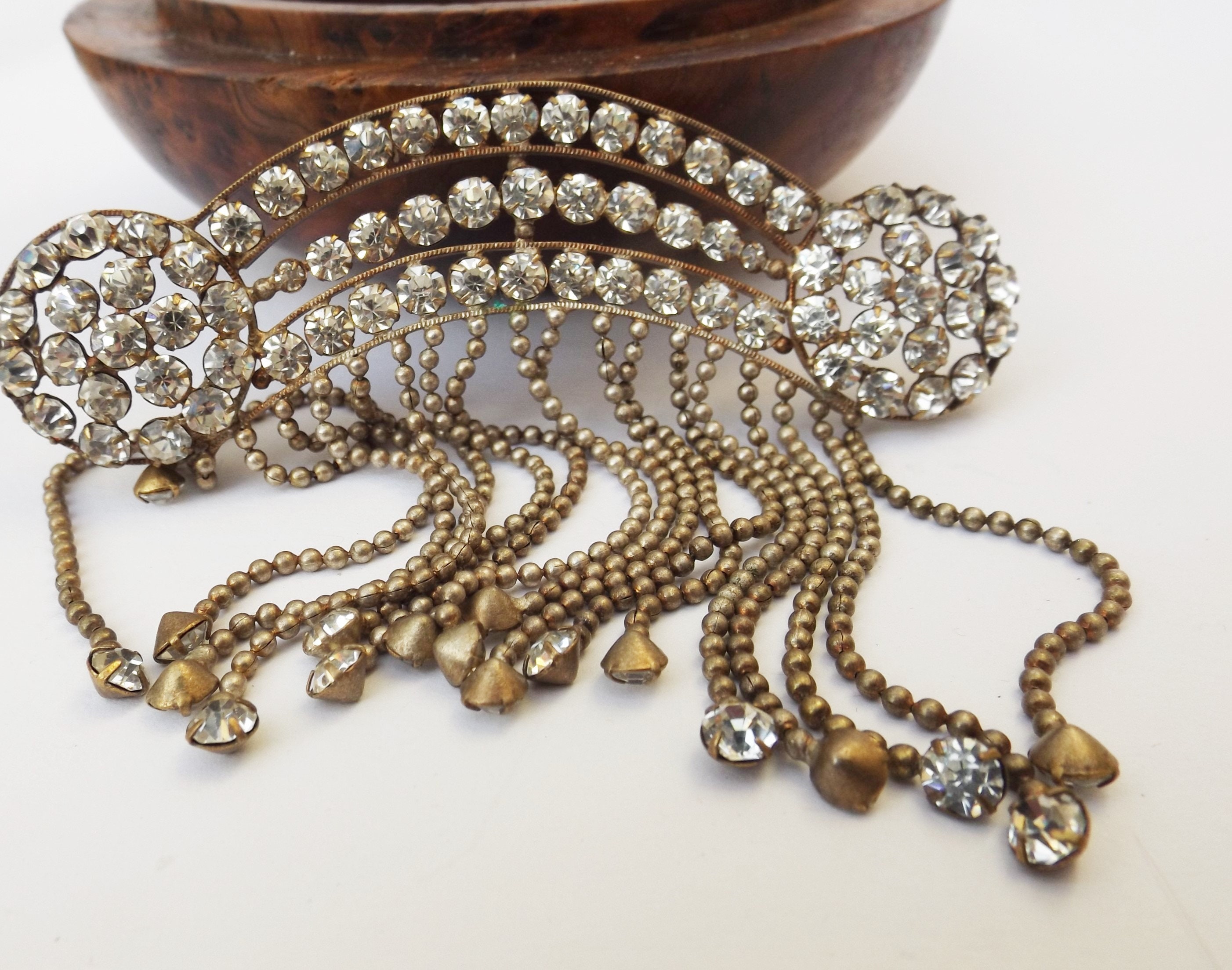 1920s Art Deco Accessory for Costume Clear Rhinestone Costume Etsy