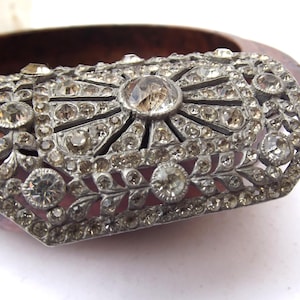 1930s Art deco rhinestone sash buckle, antique rhinestone buckle, sash buckle 1930s, 1930s accessory buckle, rhinestone antique buckle, gift