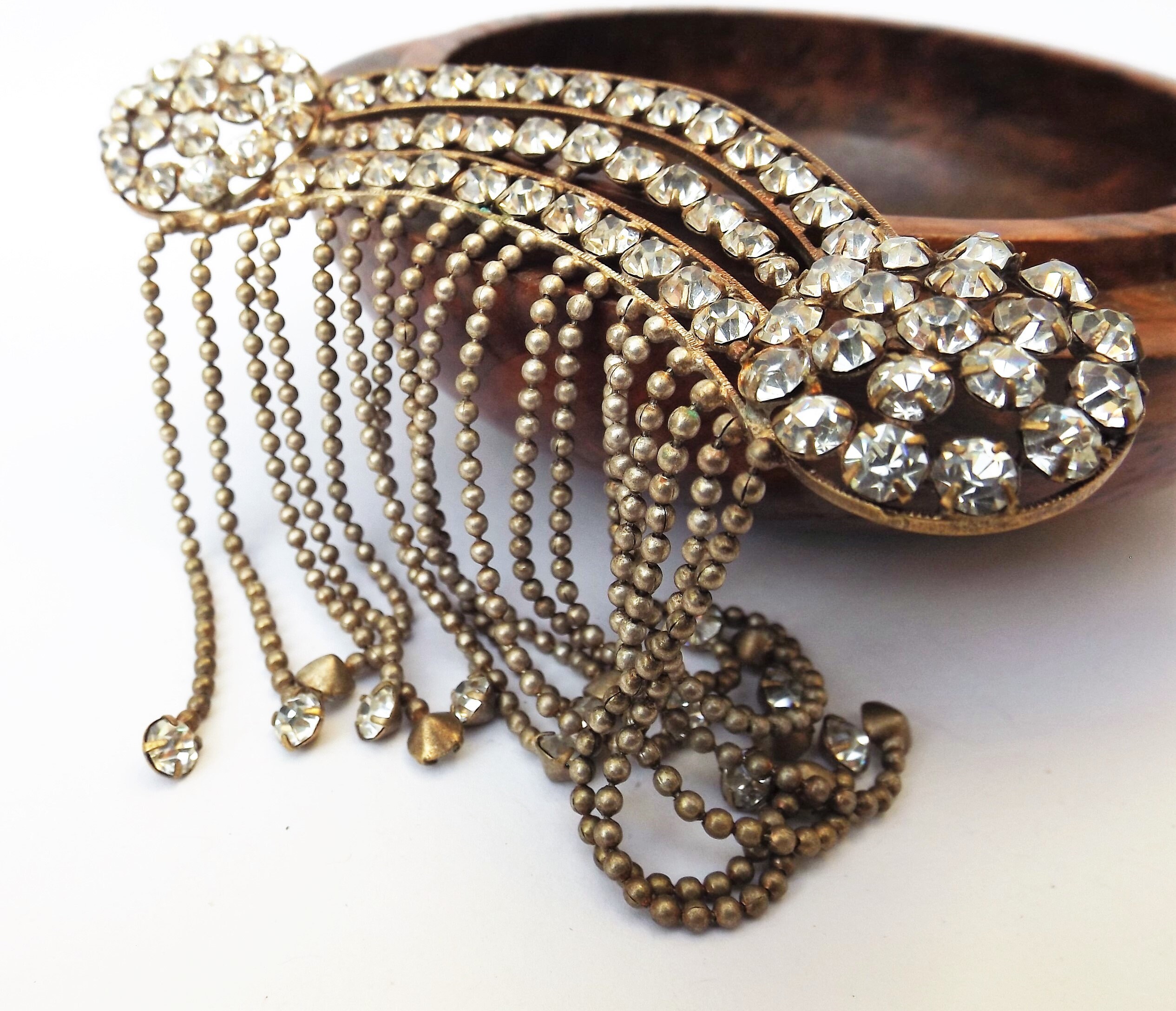 1920s Art Deco Accessory for Costume Clear Rhinestone Costume Etsy