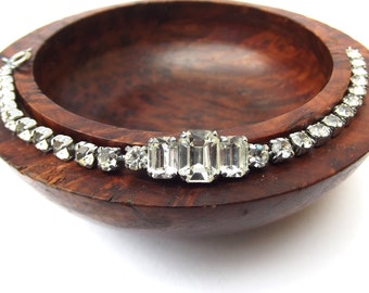 1930s Art deco bracelet, geometric antique rhinestone bracelet, 1930s antique jewellery, a gift for a bride, bridal jewellery, a gift mom