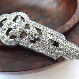 1930s Art Deco rhinestone paste dress clip, antique Art deco dress clip, 1930s antique dress clip, rhinestone, for gift, for mum, for women