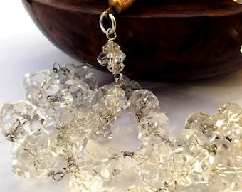 1920 Art deco hand cut crystal necklace, crystal beaded necklace, Art deco crystal necklace, old crystal necklace, for a gift, for her