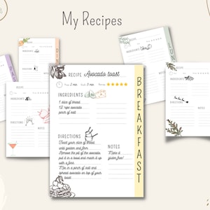 Printable & Fully Editable Recipe Book Goodnotes, Goodnotes Recipe Book ...