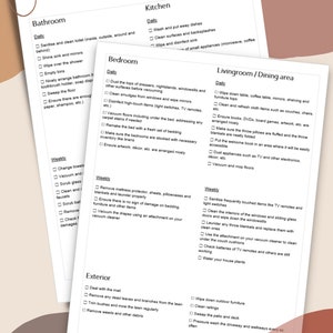 Airbnb Cleaning Checklist, Real Estate Host Cleaning Essentials Download, Professional Cleaning Template, Housekeeping List fully editable