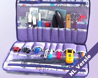 Groot etui voor naai-accessoires - Etui met rits - Twee maten  (PDF patroon) - Direct download