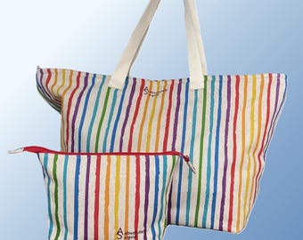 Large beach bag sewing pattern PDF + Zipper Pouch | Beginner Tote Bag | Eb and Flow