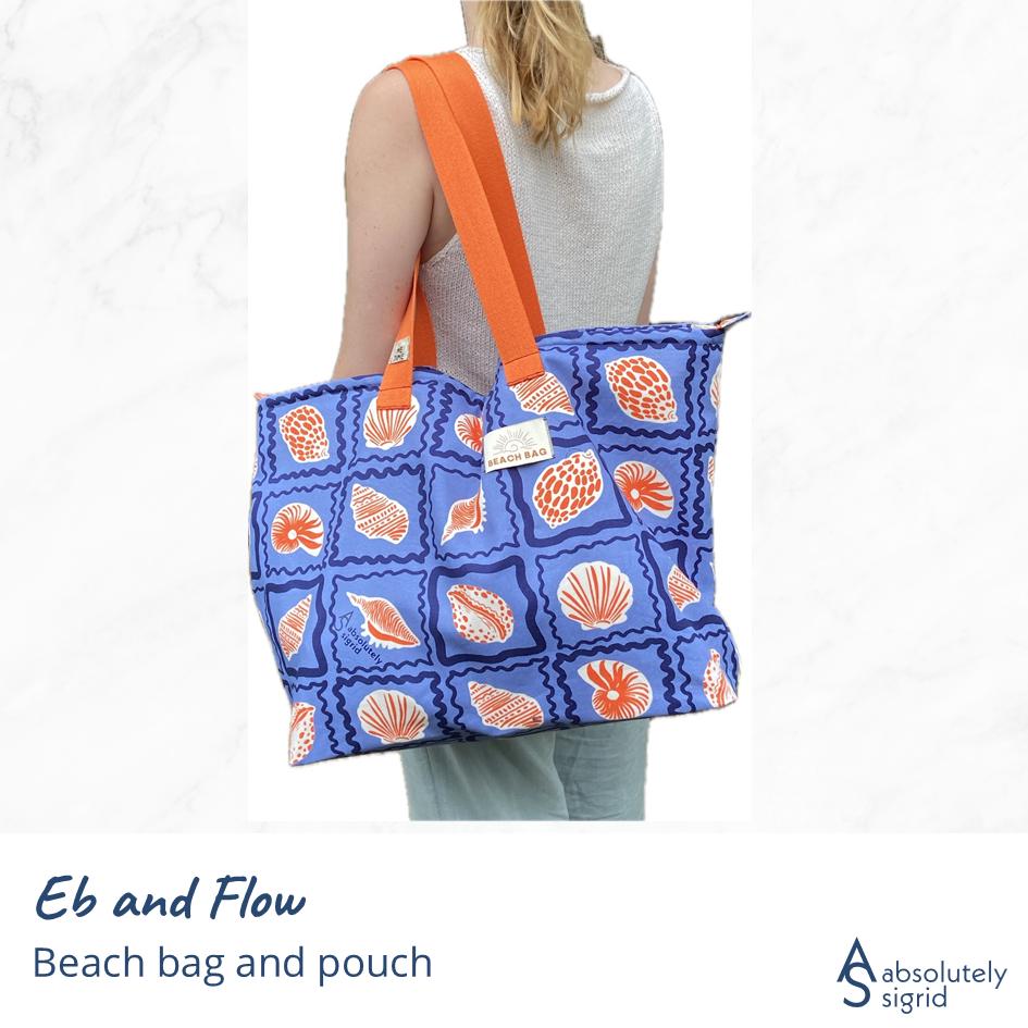 Large Beach Bag Sewing Pattern PDF + Zipper Pouch | Beginner Tote Bag ...