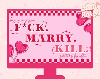 Valentine's Day Powerpoint Game | F*ck, Marry, Kill Game | Galentines Game
