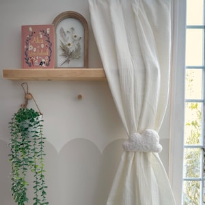 Bouclé Cloud Curtain Tie-Backs: Whimsical Nursery Decor
