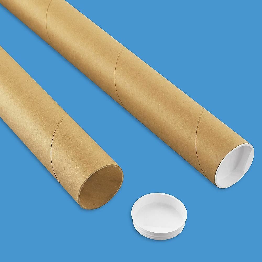 Jumbo Kraft Mailing Tubes with End Caps - 5 x 30, .125 thick S