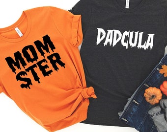 Momster and Dadcula Halloween Shirt, Dad Halloween Shirt, Mom Halloween Monster Shirt, Halloween Tshirt, Trick or Treat Shirt, Momster Shirt